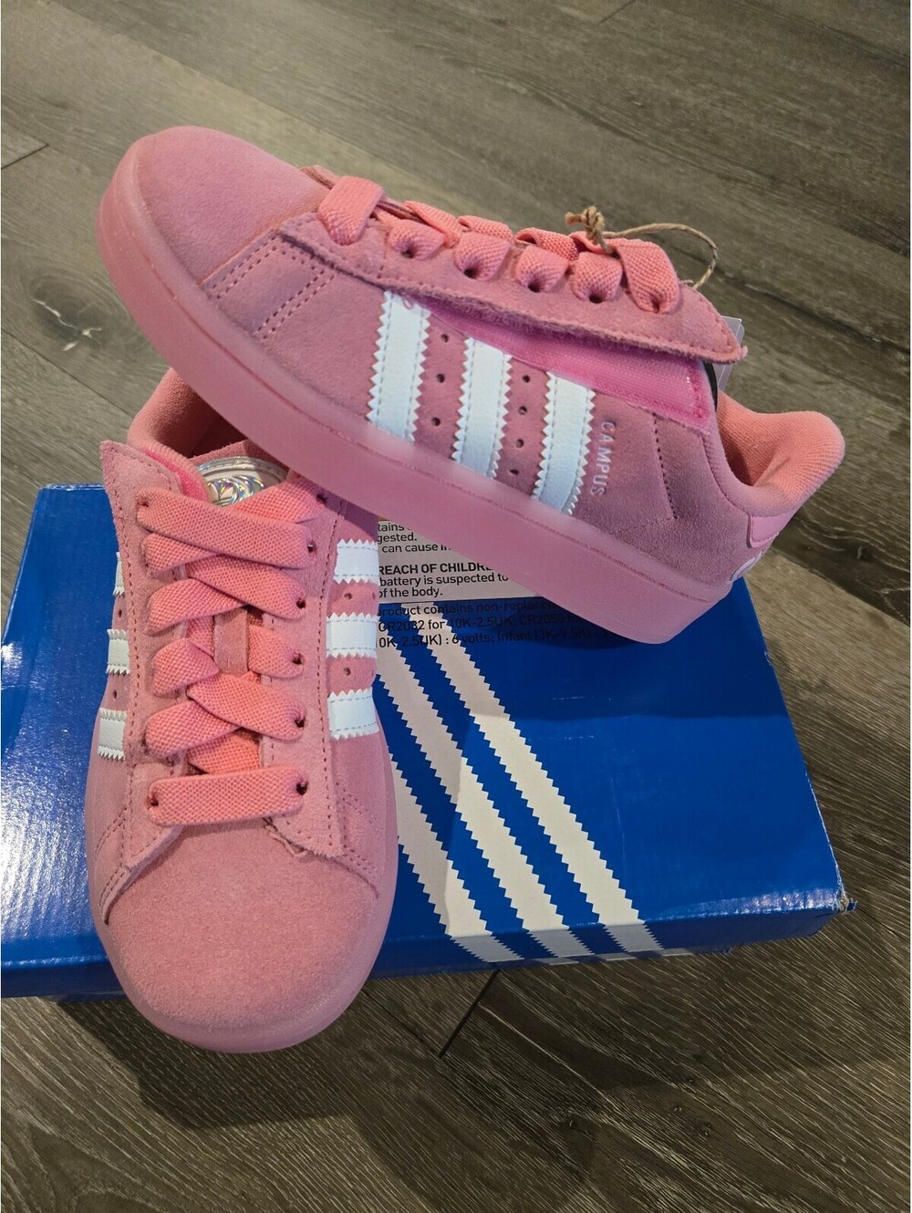 adidas Campus 00s LED Lights Pink Kids Size 1 JS1280 NWT Lights Not Working